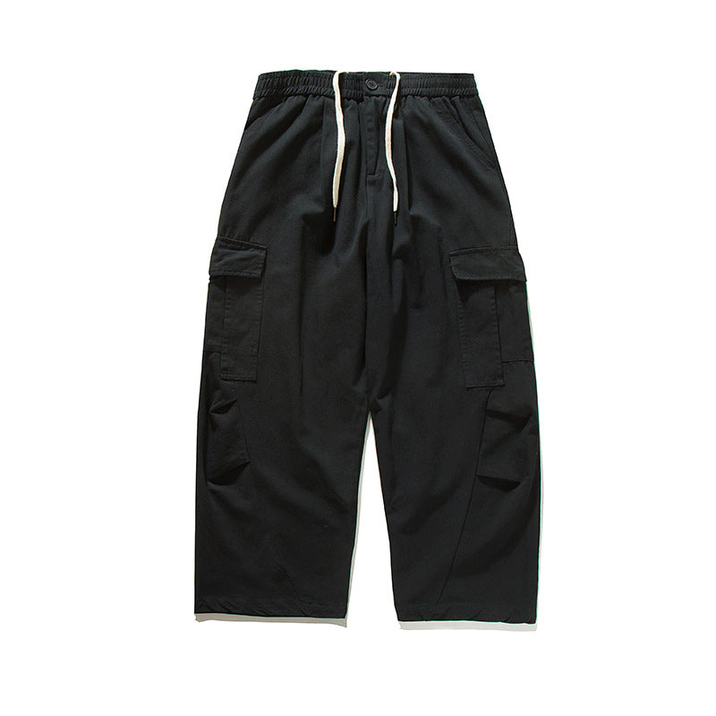 Loose Straight Leg Cargo Pants with Large Pockets