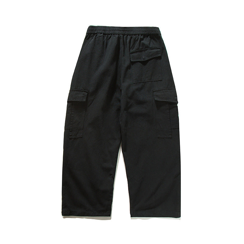 Loose Straight Leg Cargo Pants with Large Pockets
