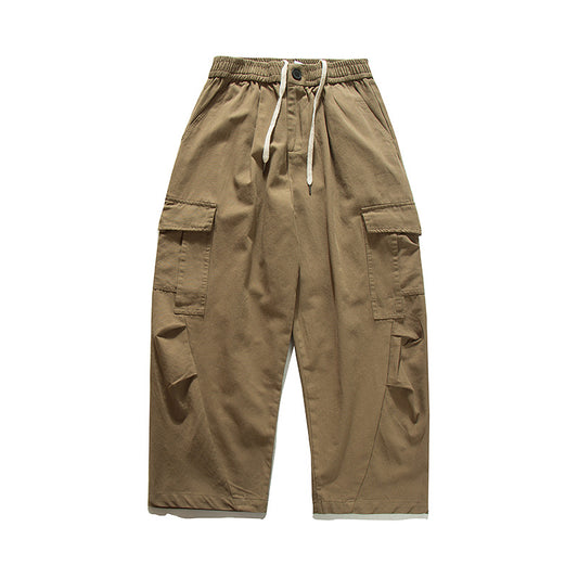 Loose Straight Leg Cargo Pants with Large Pockets
