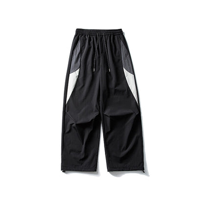 Outdoor Color-Blocking Spliced Loose Casual Sporty Versatile Cuffed Long Pants
