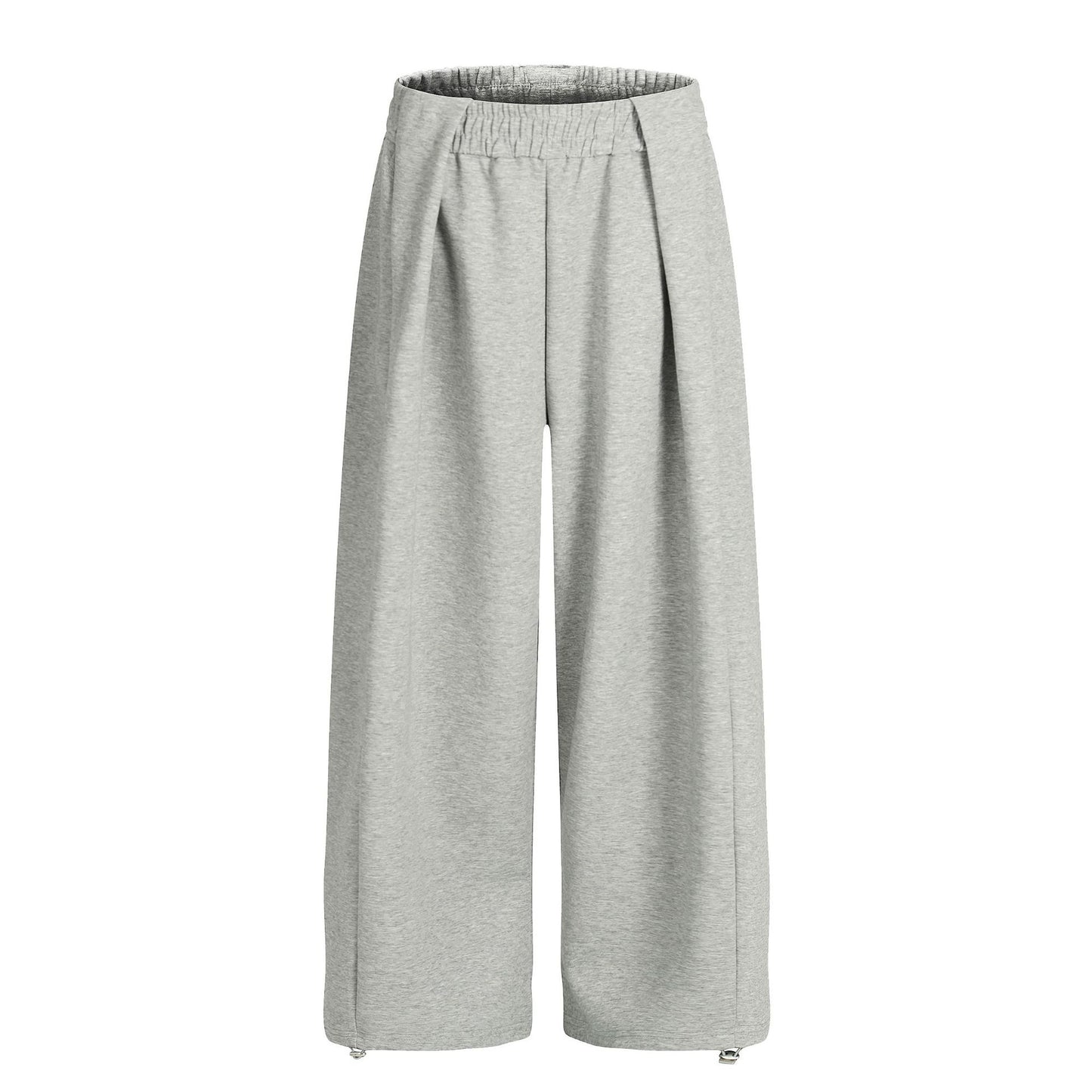 Casual Men's Loose Wide-Leg Sweatpants with Retro Style, Neutral Design, High-End Drape Pleated Detail