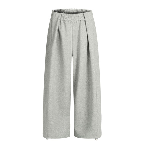 Casual Men's Loose Wide-Leg Sweatpants with Retro Style, Neutral Design, High-End Drape Pleated Detail