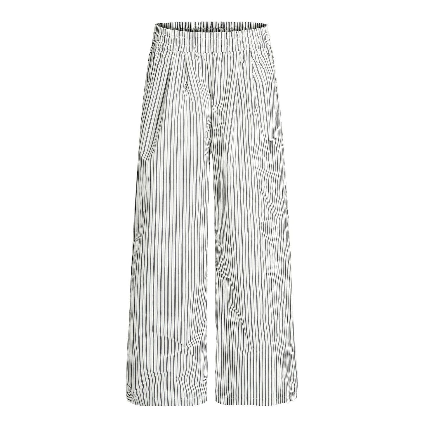 Vintage Street Style High-End Striped Pleated Trendy Design Loose Wide-Leg Men's Casual Pants