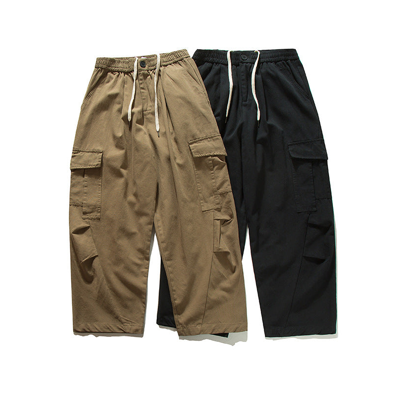 Loose Straight Leg Cargo Pants with Large Pockets
