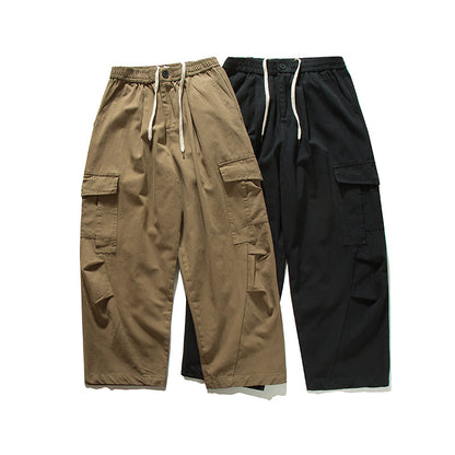 Loose Straight Leg Cargo Pants with Large Pockets
